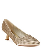 Dinah Rhinestones Embellished Kitten Heel Pumps