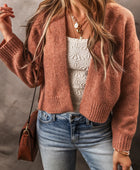 Open Front Dropped Shoulder Cardigan