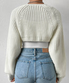 Honey Open Front Long Sleeve Cropped Cardigan