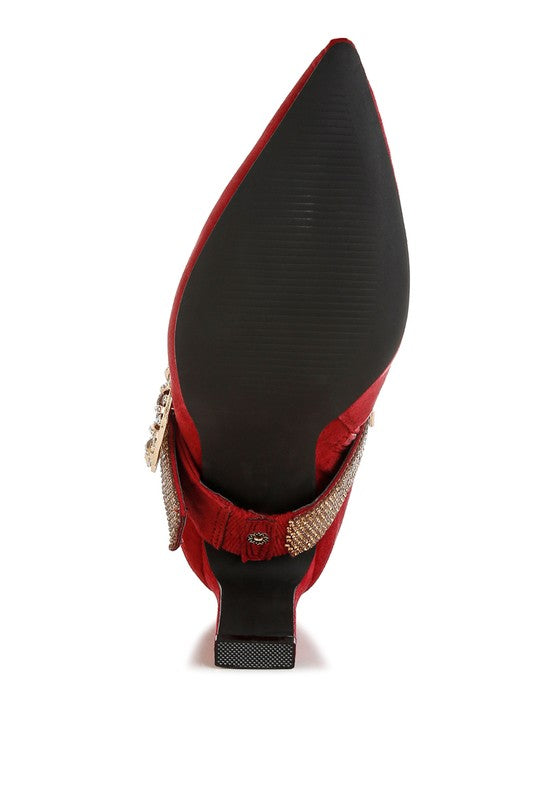 Asagao Diamante & Rhinestones Strap Boots - Body By J'ne