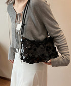 Sequin Knotted Straps Shoulder Bag