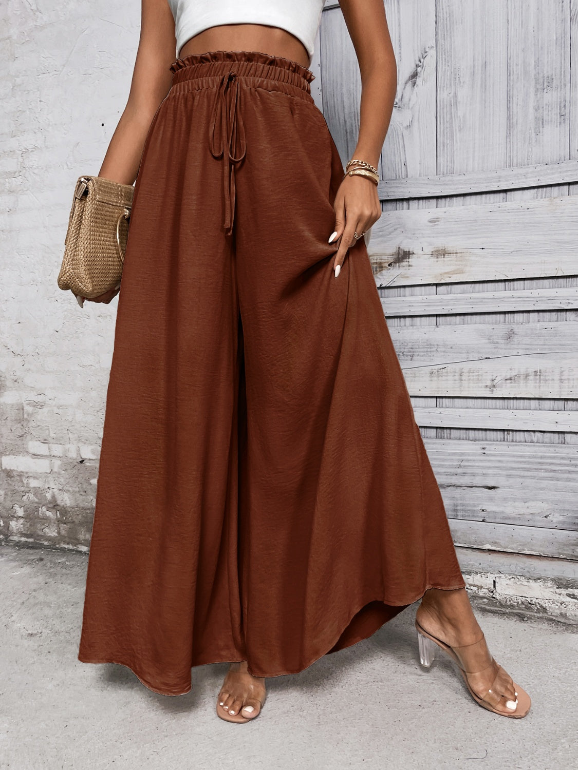 Honey Tied High Waist Wide Leg Pants - Body By J'ne