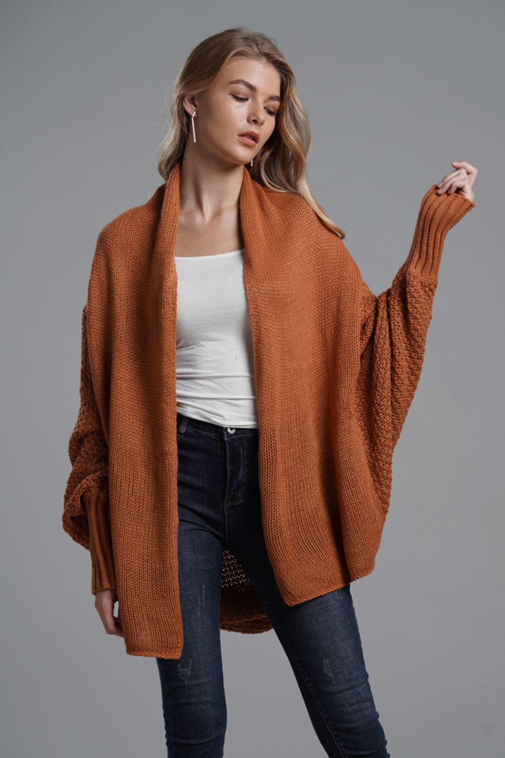Open Front Batwing Sleeve Cardigan - Body By J'ne