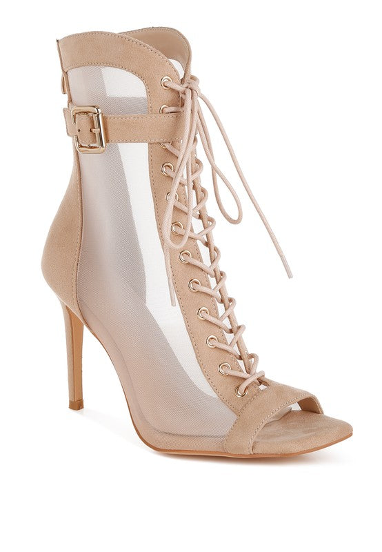 Cabernet Mesh & Microfiber Stiletto Boots - Body By J'ne