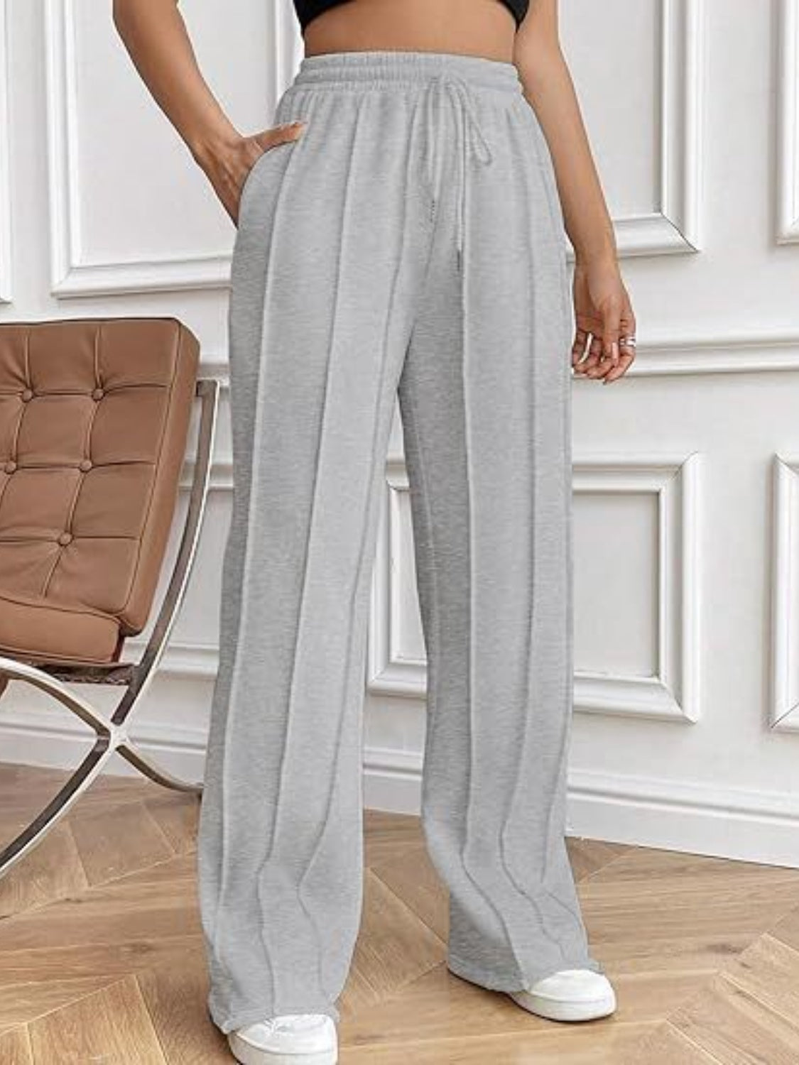 Drawstring Wide Leg Pants with Pockets - Body By J'ne