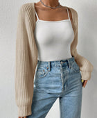 Honey Open Front Long Sleeve Cropped Cardigan