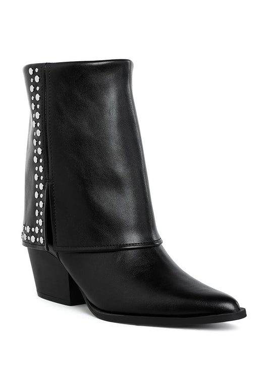 Mariachi Stud Embellished Foldover Boots - Body By J'ne
