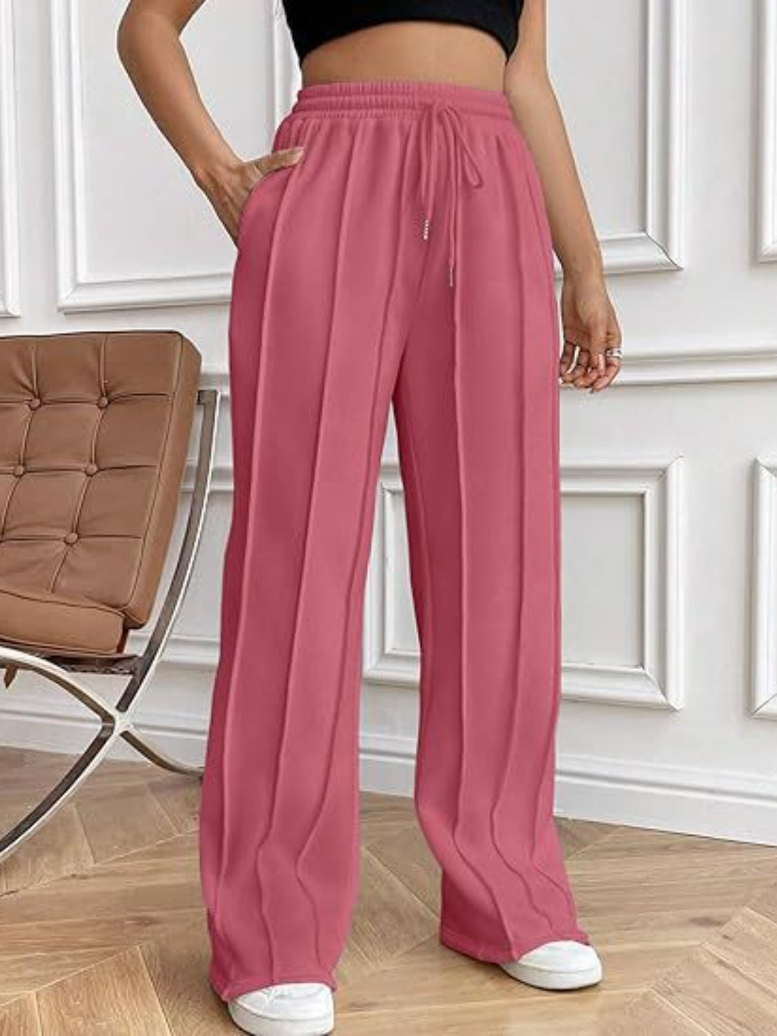 Drawstring Wide Leg Pants with Pockets - Body By J'ne