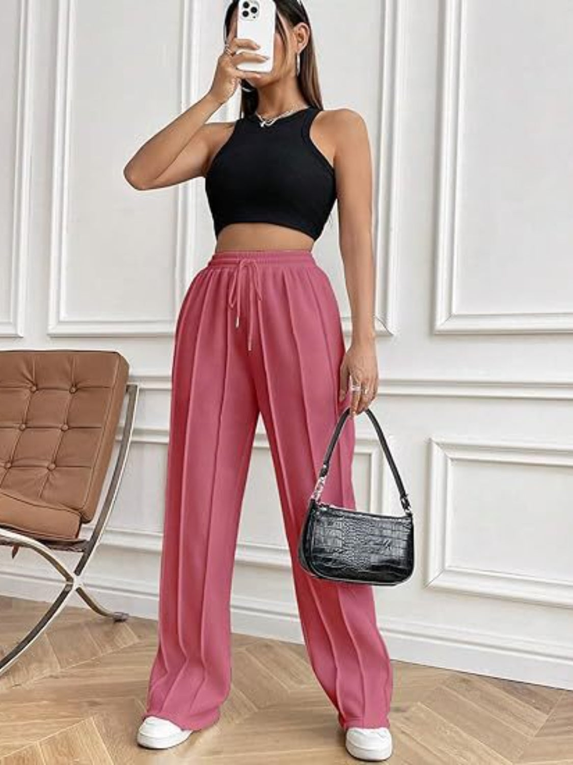 Drawstring Wide Leg Pants with Pockets - Body By J'ne