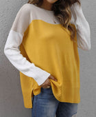 Color Block Round Neck Sweater