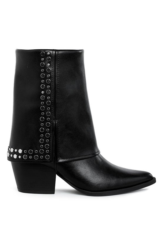 Mariachi Stud Embellished Foldover Boots - Body By J'ne