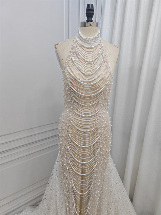 Fashionable High-waisted Fishtail Wedding Dress - Body By J'ne