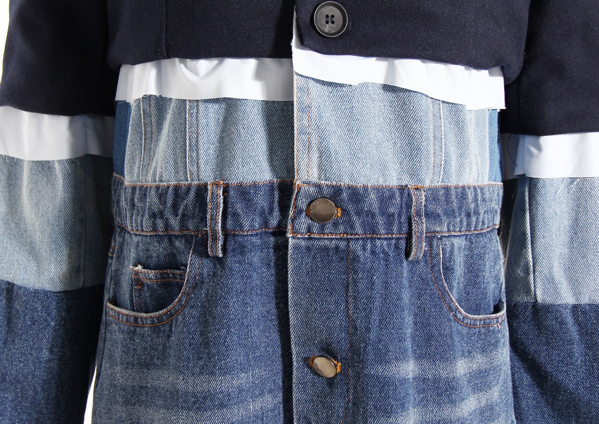 Stylish Multi-Denim Trench Coat - Body By J'ne