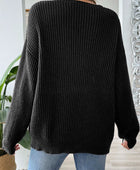 Contrast Dropped Shoulder Long Sleeve Sweater