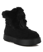 Bunting Faux Fur Collar Flatform Boots