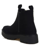 Mothman Faux Fur Detail Chunky Ankle Boots