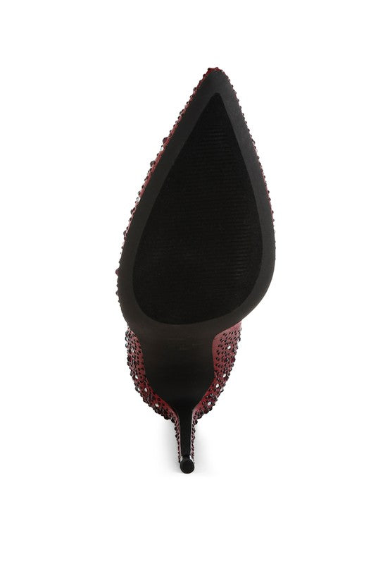 Lobelia Rhinestones Embellished Stiletto Boots - Body By J'ne