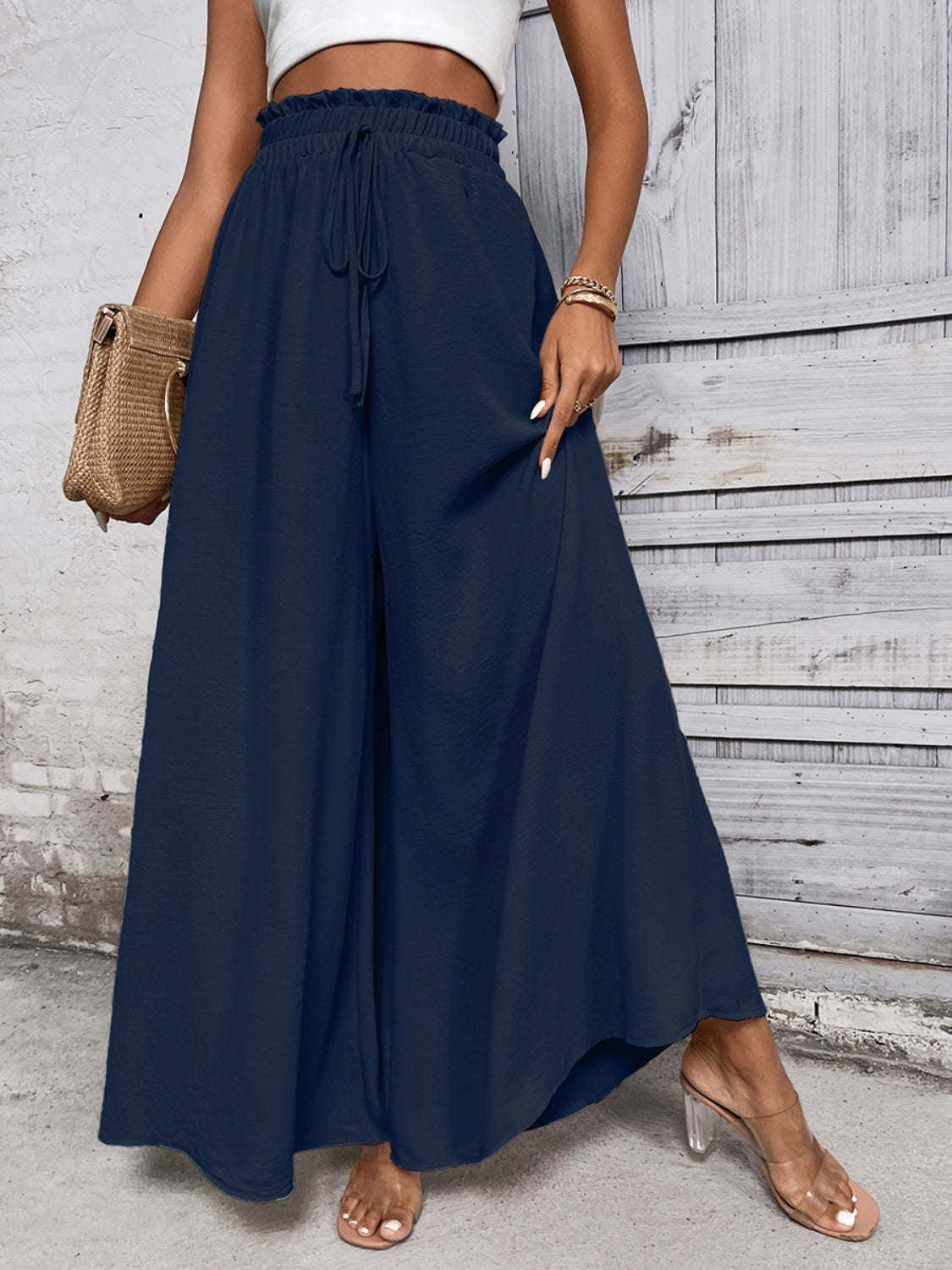 Honey Tied High Waist Wide Leg Pants - Body By J'ne
