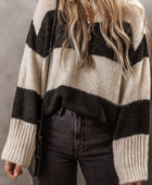 Color Block Round Neck Sweater