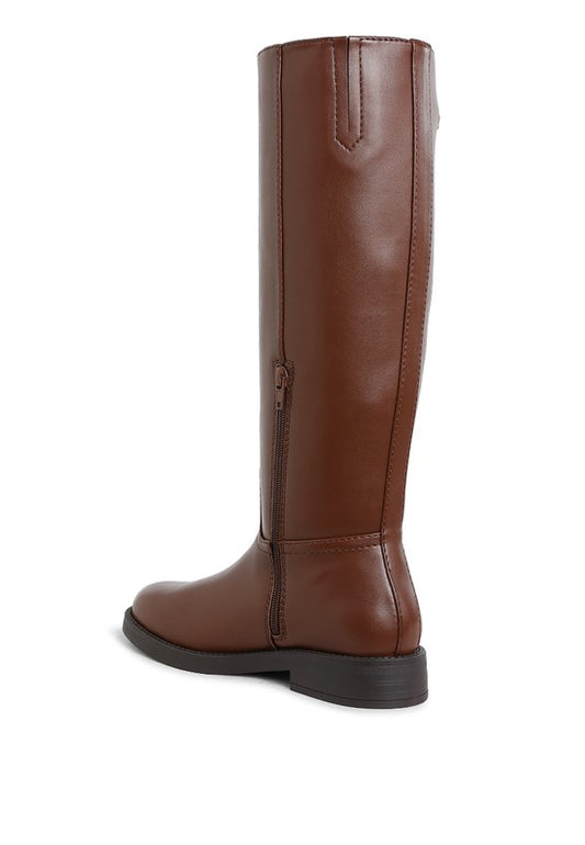 Kiang Metal Chain Link Detail Calf Boots - Body By J'ne