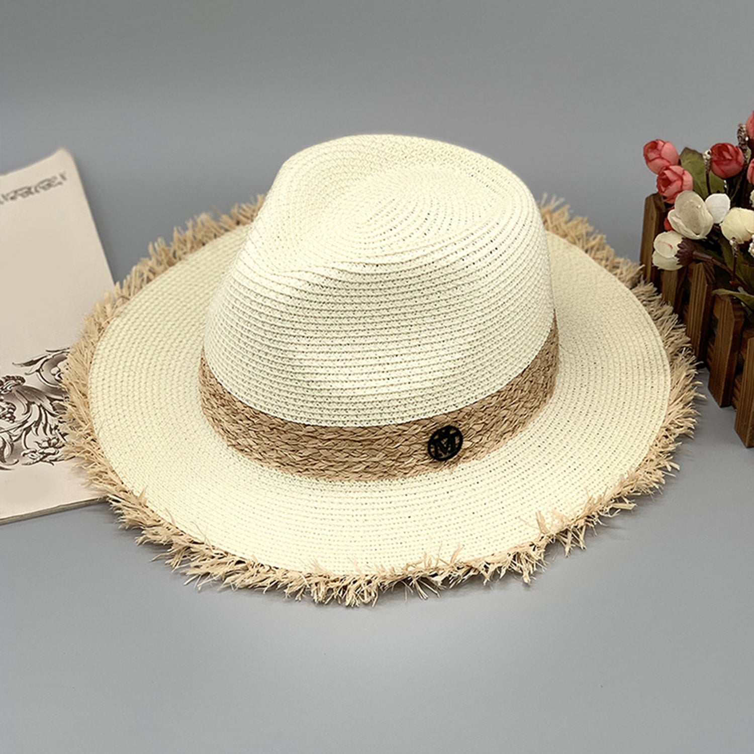 Raw Hem Raffia Hat - Body By J'ne