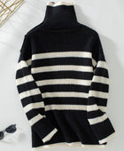 Buttoned Striped Long Sleeve Sweater