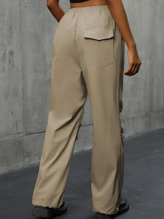 Perfee Pocketed Elastic Waist Pants - Body By J'ne