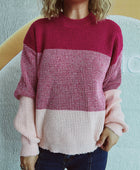 Color Block Long Sleeve Sweater