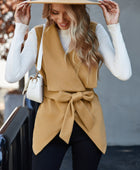 Tie Waist Vest Coat