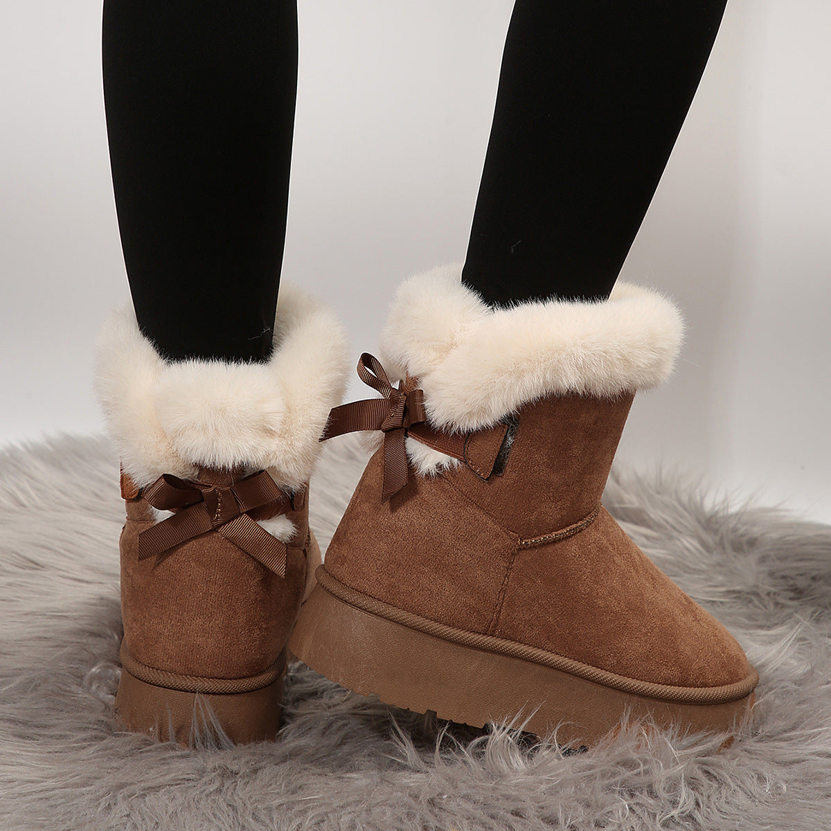 Campfire and Cocoa Bow-Knot Snow Boots - Body By J'ne