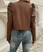 Devine Open Front Puff Sleeve Jacket