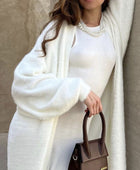 Fuzzy Open Front Solid Color Cardigan