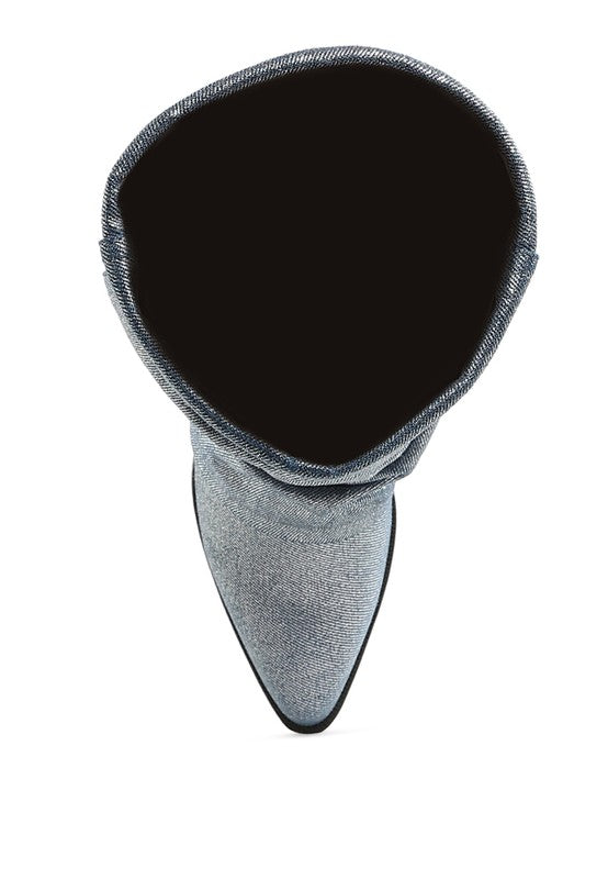 Capella Fold-Over Slouchy Denim Boot - Body By J'ne