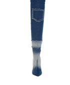 Eilish Rhinestones Knee High Denim Boots