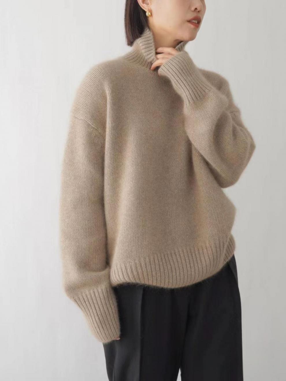 Turtleneck Dropped Shoulder Long Sleeve Sweater - Body By J'ne