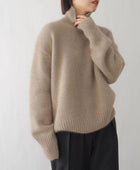 Turtleneck Dropped Shoulder Long Sleeve Sweater