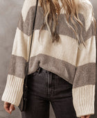 Color Block Round Neck Sweater