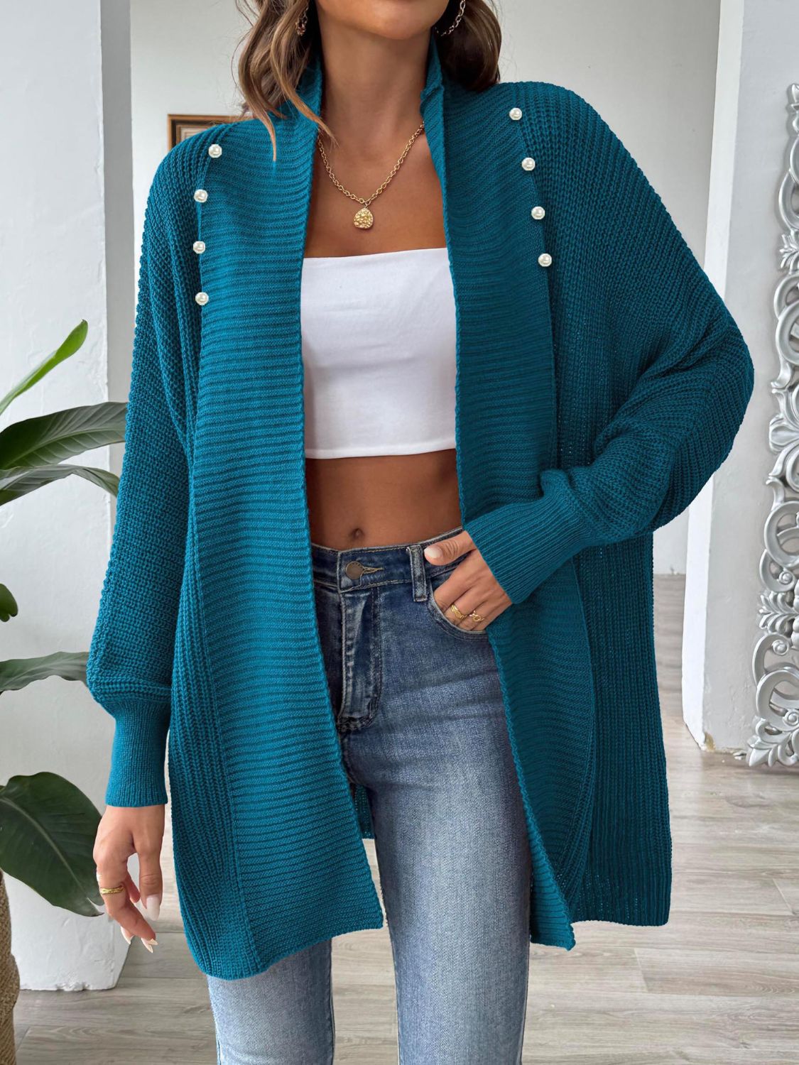 Open Front Long Sleeve Cardigan - Body By J'ne