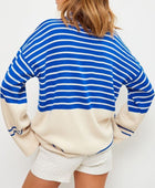 Striped Mock Neck Long Sleeve Sweater