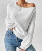 Honey Single Shoulder Long Sleeve Sweater