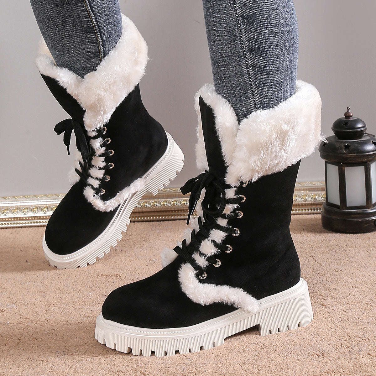 Winter Lace-up Snow Boots - Body By J'ne
