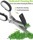 Herb Scissors With Multi Blades Stainless Steel Fast Cutting Shear Kitchen Tool