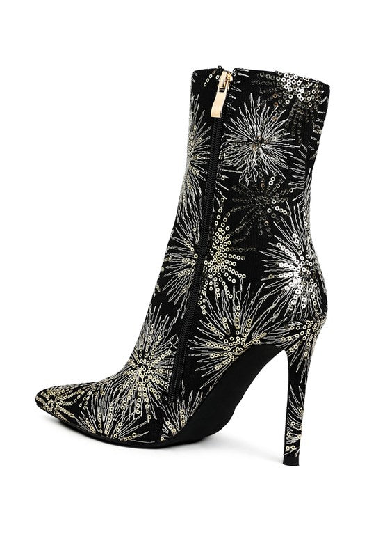 Oleander Sequin Embellished Stiletto Boots - Body By J'ne