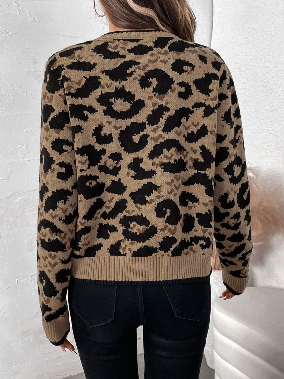 Perfee Tied Leopard Long Sleeve Cardigan - Body By J'ne