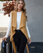 Tie Waist Vest Coat