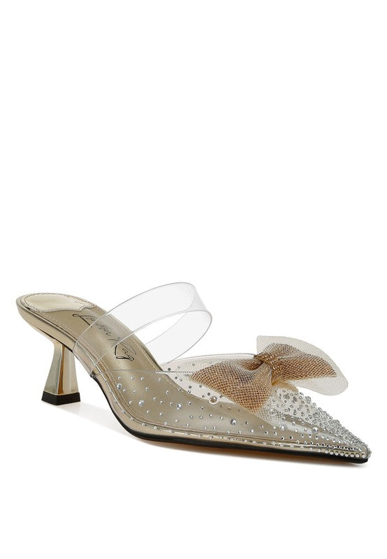 Freja Embellished Bow Kitten Heels - Body By J'ne
