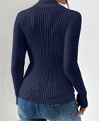 Twist Front Ribbed Long Sleeve Sweater