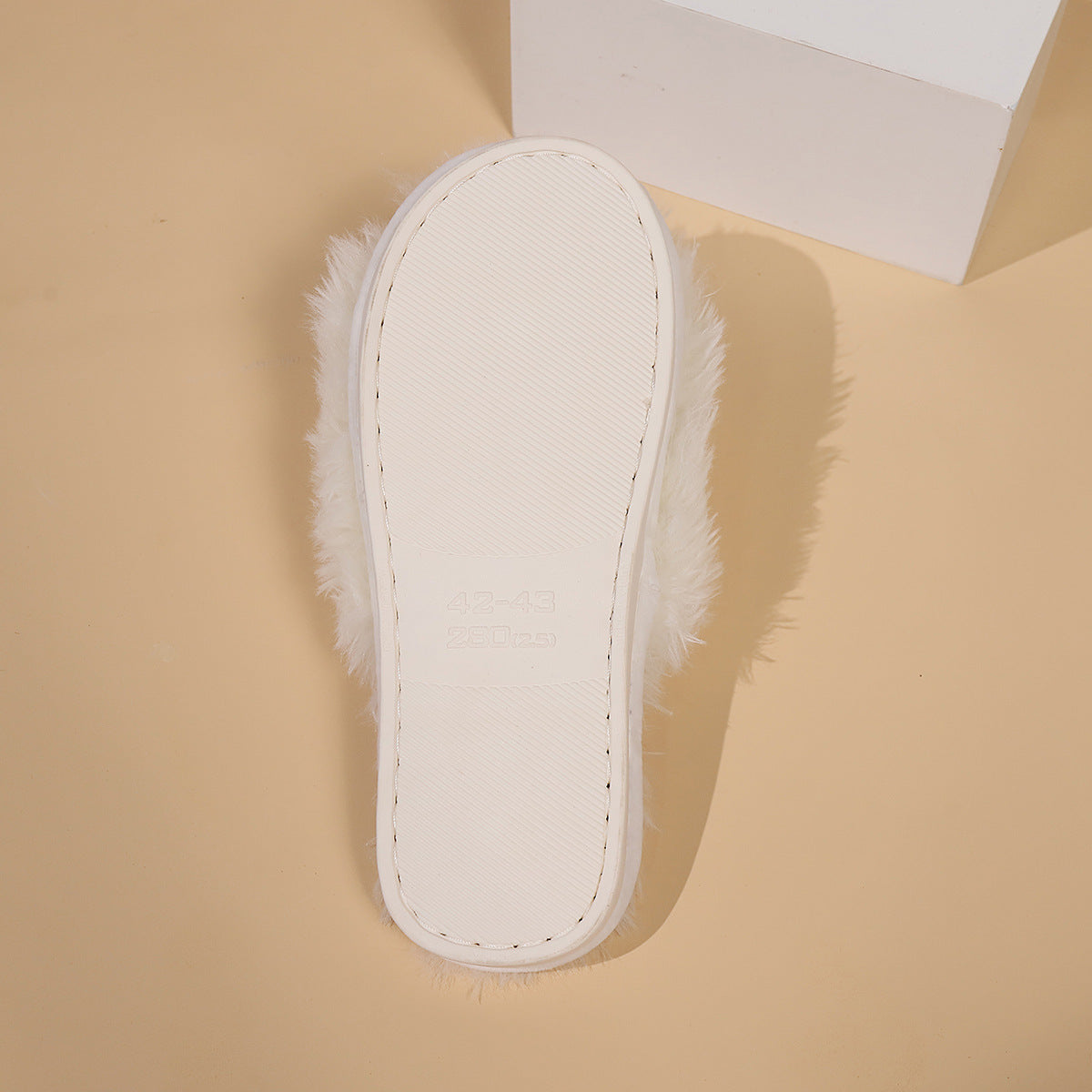Open-toe Plush Slippers - Body By J'ne