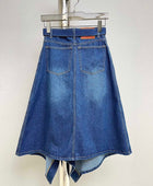 Doing The Most Hollow-Slit Denim Skirt - Body By J'ne