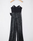 Bow Sequin Wide Leg Jumpsuit